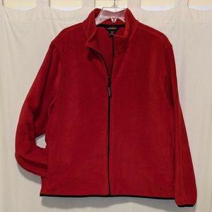 Woolrich Red Fleece Zip Front Jacket with Pockets XL